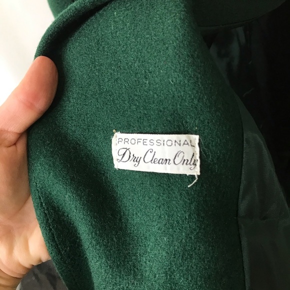 Vintage Deep Green Wool Double Breasted Overcoat - Picture 6 of 6